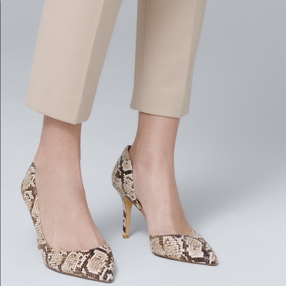 WHBM Portia Snakeskin D’Orsay heels